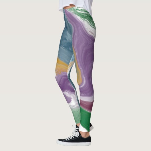 Abstracte olieverfschilderij Leggings (Links)