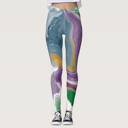 Abstracte olieverfschilderij Leggings (Voorkant)