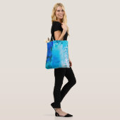 Abstracte olieverftextuur op canvas, achtergrond. tote bag (Op model)