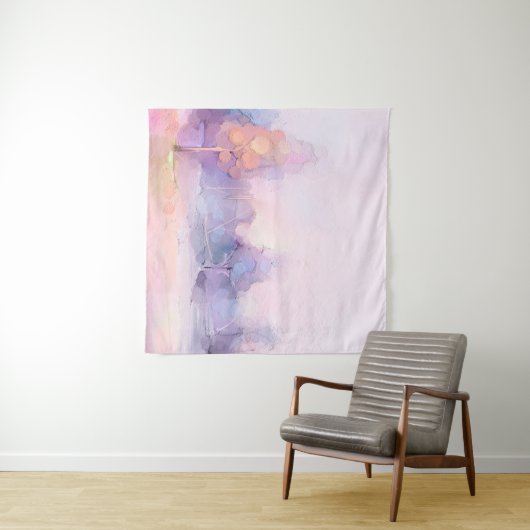 Abstracte olieverschildering van winterbos. Sem Wandkleed (In Situ (horizontaal))