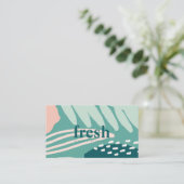 Abstracte olievlek Groen, Blauwgroen en Blush roze Visitekaartje (Staand voorkant)