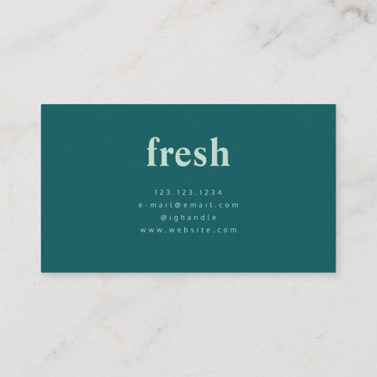 Abstracte olievlek Groen, Blauwgroen en Blush roze Visitekaartje (Achterkant)