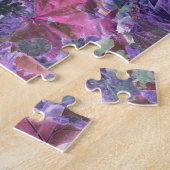 Abstracte olievlekken Roze Paarse bladeren Legpuzzel (Zijkant)