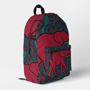 Abstracte Olifant Jewel Lijn Kunst Rugzak