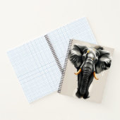 Abstracte olifant met gouden slagtanden in neutral notitieboek (Binnen)