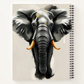 Abstracte olifant met gouden slagtanden in neutral notitieboek (Achterkant)