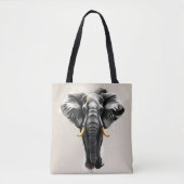 Abstracte olifant met gouden slagtanden in neutral tote bag (Voorkant)