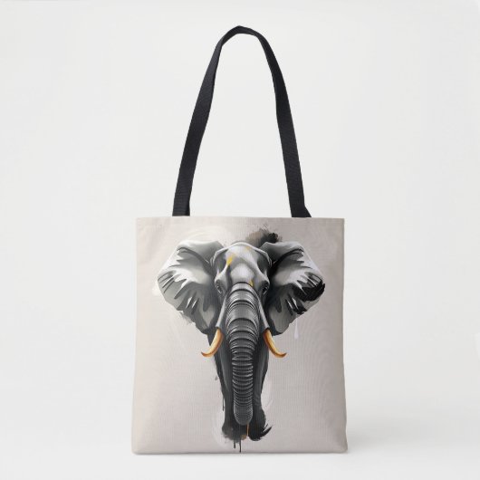 Abstracte olifant met gouden slagtanden in neutral tote bag (Voorkant)