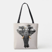 Abstracte olifant met gouden slagtanden in neutral tote bag (Achterkant)