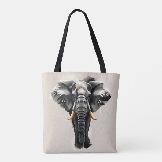 Abstracte olifant met gouden slagtanden in neutral tote bag (Achterkant)