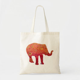 Abstracte olifant met vloeibare kunst tote bag