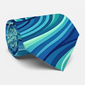 Abstracte Olifant Silhouet Oceaanblauwe Das (Opgerold)