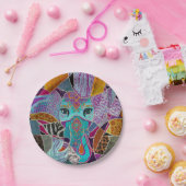 Abstracte olifantencollage - gemengde texturen papieren bordje (Feest)