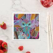 Abstracte olifantencollage - gemengde texturen servet (Insitu)