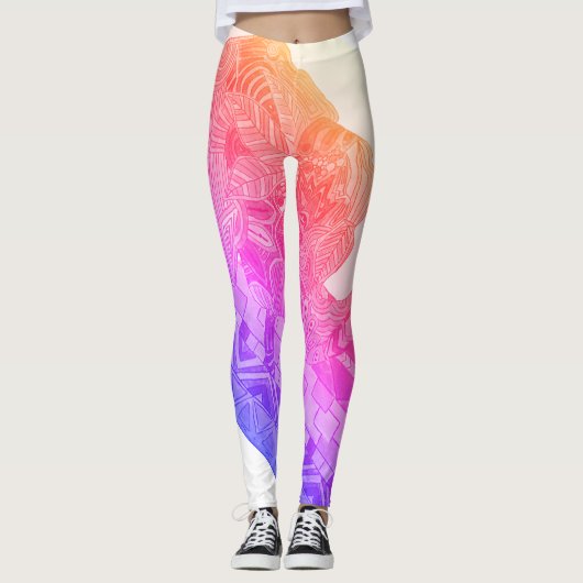 Abstracte olifantenLeggings Leggings (Voorkant)