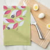 Abstracte olifantenroze Ladybugs-lente Theedoek (Quarter Fold)