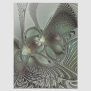 Abstracte olijf salie groene grijze fractal kunst  tissuepapier