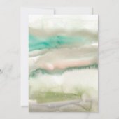 Abstracte olijfgroene aquarel verlovingsfeest kaart (Achterkant)