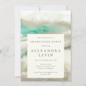 Abstracte Olijfgroene Waterverf GraduPartij Kaart (Voorkant)