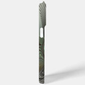 Abstracte Olijfsalie Groen Grijs Fractal Initialen Case-Mate iPhone Case (Achterkant / Rechts)