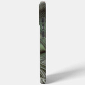 Abstracte Olijfsalie Groen Grijs Fractal Initialen Case-Mate iPhone Case (Achterkant / Links)