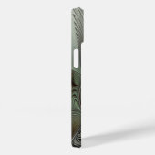 Abstracte Olijfsalie Groen Grijs Fractal Initialen Case-Mate iPhone Case (Achterkant / Rechts)