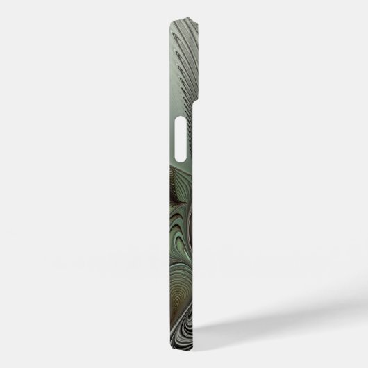 Abstracte Olijfsalie Groen Grijs Fractal Initialen Case-Mate iPhone Case (Achterkant / Rechts)