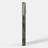 Abstracte Olijfsalie Groen Grijs Fractal Initialen Case-Mate iPhone Case (Achterkant / Rechts)