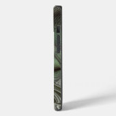 Abstracte Olijfsalie Groen Grijs Fractal Initialen Case-Mate iPhone Case (Achterkant / Links)