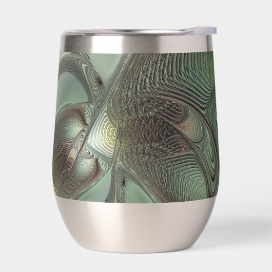 Abstracte Olijfwijze Groen Grijs Fractal Art Fanta (Links)