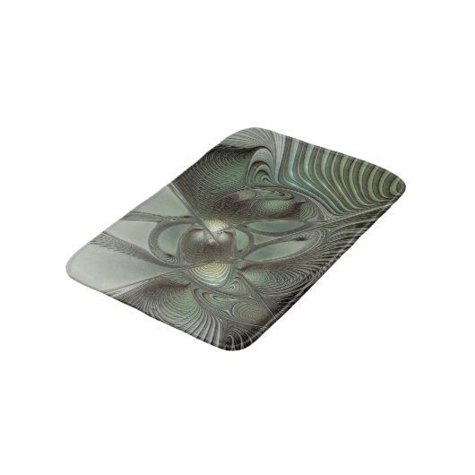 Abstracte Olijfwijze Groen Grijs Fractal Art Fanta Badmat (Gekanteld)
