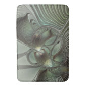 Abstracte Olijfwijze Groen Grijs Fractal Art Fanta Badmat (Voorkant Verticaal)