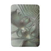 Abstracte Olijfwijze Groen Grijs Fractal Art Fanta Badmat (Voorkant Verticaal)