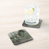 Abstracte Olijfwijze Groen Grijs Fractal Art Fanta Bier Onderzetter (Rechterzijde)