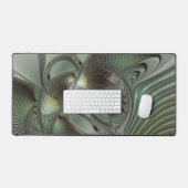 Abstracte Olijfwijze Groen Grijs Fractal Art Fanta Bureaumat (Keyboard & Muis)