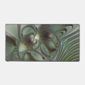Abstracte Olijfwijze Groen Grijs Fractal Art Fanta Bureaumat (Voorkant)
