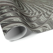 Abstracte Olijfwijze Groen Grijs Fractal Art Fanta Cadeaupapier (Rol Hoek)