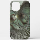 Abstracte Olijfwijze Groen Grijs Fractal Art Fanta Case-Mate iPhone Case (Achterkant)