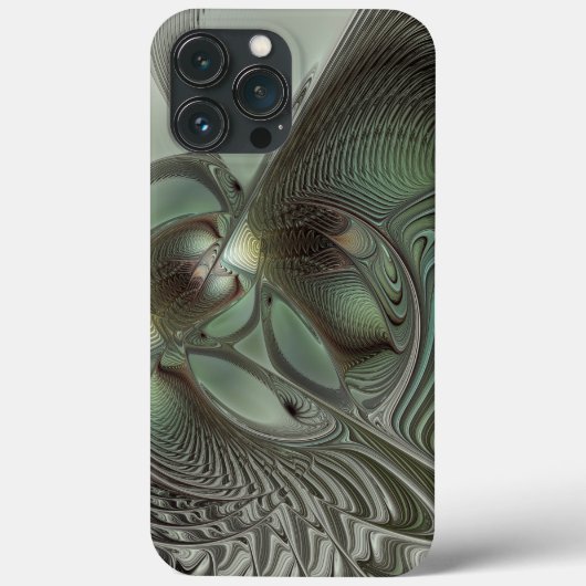 Abstracte Olijfwijze Groen Grijs Fractal Art Fanta Case-Mate iPhone Case (Achterkant)