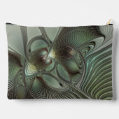 Abstracte Olijfwijze Groen Grijs Fractal Art Fanta Etui (Achterkant)