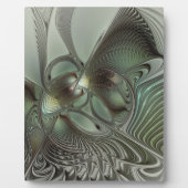 Abstracte Olijfwijze Groen Grijs Fractal Art Fanta Fotoplaat (Voorkant)