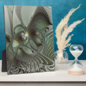 Abstracte Olijfwijze Groen Grijs Fractal Art Fanta Fotoplaat (Zijkant)