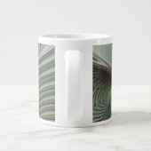 Abstracte Olijfwijze Groen Grijs Fractal Art Fanta Grote Koffiekop (Achterkant)
