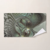 Abstracte Olijfwijze Groen Grijs Fractal Art Fanta Handdoek (Handdoek)