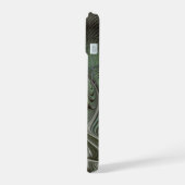 Abstracte Olijfwijze Groen Grijs Fractal Art Fanta iPhone 15 Case (Linkerkant)