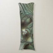 Abstracte Olijfwijze Groen Grijs Fractal Art Fanta Lichaamskussen (Voorkant Verticaal)