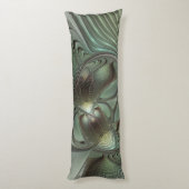 Abstracte Olijfwijze Groen Grijs Fractal Art Fanta Lichaamskussen (Achterkant (Verticaal))