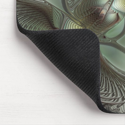 Abstracte Olijfwijze Groen Grijs Fractal Art Fanta Muismat (Hoek)