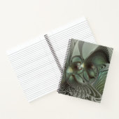 Abstracte Olijfwijze Groen Grijs Fractal Art Fanta Notitieboek (Binnen)