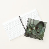 Abstracte Olijfwijze Groen Grijs Fractal Art Fanta Notitieboek (Binnen)